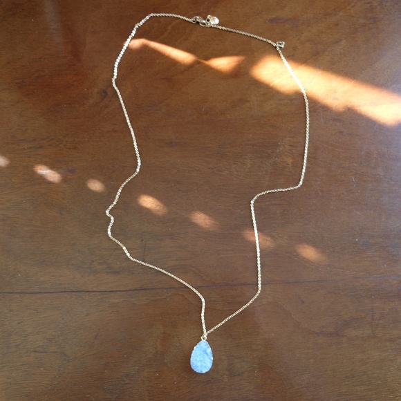 BaubleBar Jewelry - BaubleBar Druzy Pendant Necklace Light Blue & Gold BaubleBar Jewelry - BaubleBar Druzy Pendant Necklace Light Blue & Gold